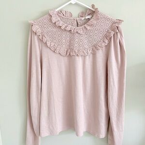 Boden eyelet trim top sz 10 Milkshake Pink
